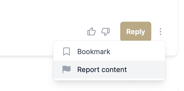 Screenshot of report button